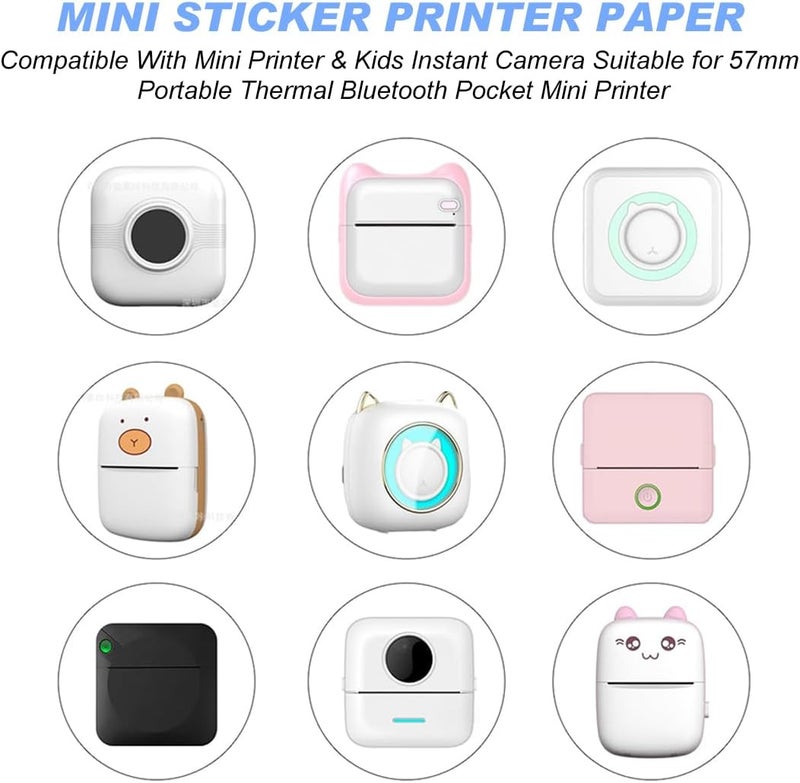 YSYONM Mini Printer Sticker Paper, 57mm x 3m, 10 Rolls, 3000 Sheets, White, Smooth, Recyclable - Image 4